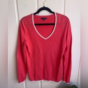 Tommy Hilfiger Women's Coral V-Neck Sweater